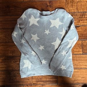 Grey women’s M 100% cotton sweater with stars
